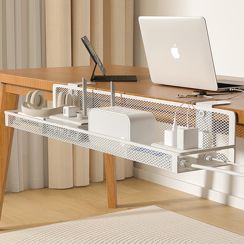 路由器放置架插排固定器机顶盒收纳箱桌下插板固定神器理线魔术贴