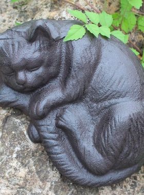 复古铸铁工艺品酒吧会所庭院家居装饰挂件桌面摆件墙壁装饰睡猫