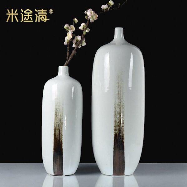 现代新中式古典陶瓷花瓶摆件 样板房间客厅书房花器 软装饰工艺品