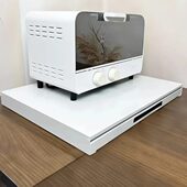 微波炉支架推拉板厨房台面抽拉式 隔板置物架电饭煲烤箱收纳储物架