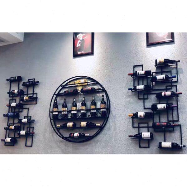 简约现代铁艺酒架酒柜壁挂餐厅创意悬挂酒杯墙上红酒架装饰置物架