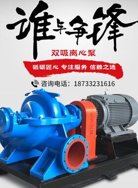 大流量双吸离心泵380v海水型抽水泵工业高扬程14Sh-20A45KW250s65
