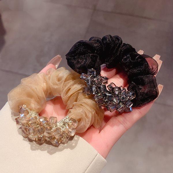 温柔风春夏水晶发绳女超仙大肠发圈头绳气质扎头发马尾高级感皮套,节庆用品/礼品,文化创意手环,淘宝优惠券,粉丝福利购,淘宝优惠卷