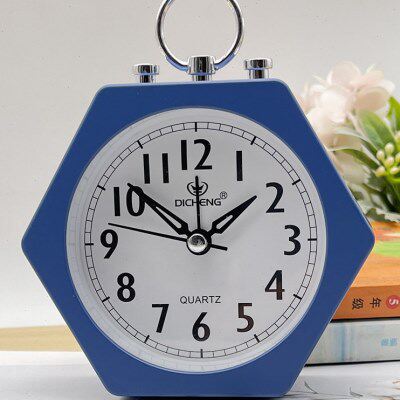 数字菱形静音闹钟学生宿舍简约儿童卧室挂墙书桌床头个性懒人钟表