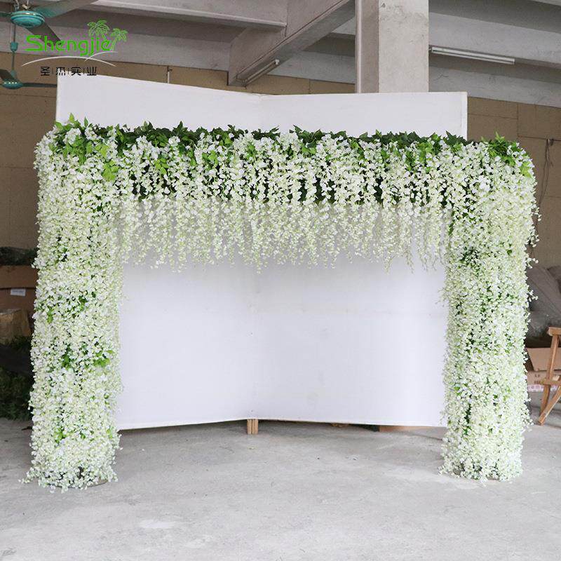 仿真豆花拱门大型婚庆场地装饰绢布假花藤条厂家直销仿真婚庆拱门