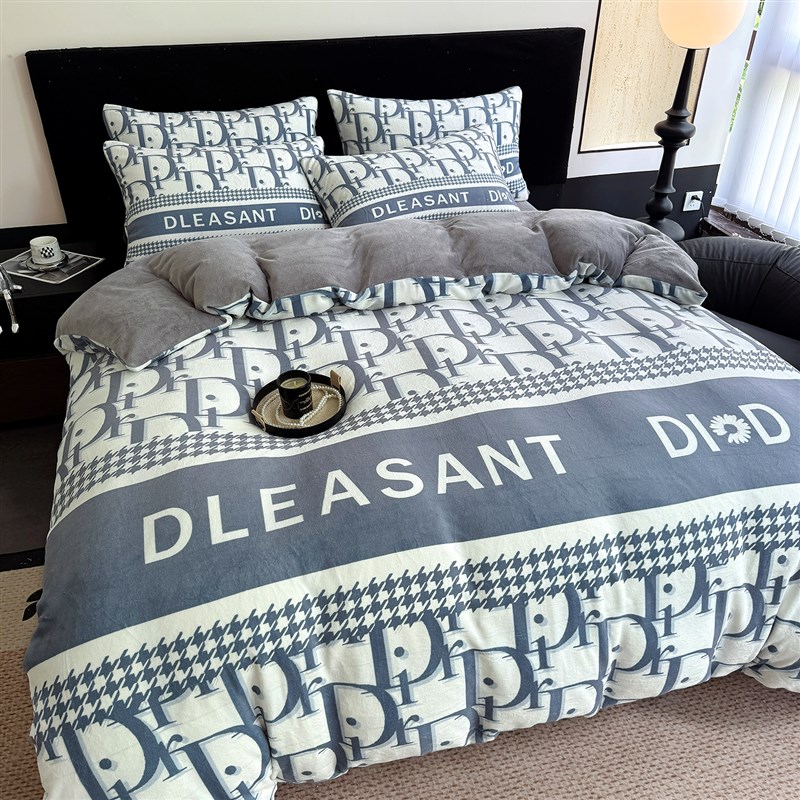 轻奢网红款牛奶绒床上四件套冬季双面加I绒加厚被套珊瑚绒床单床