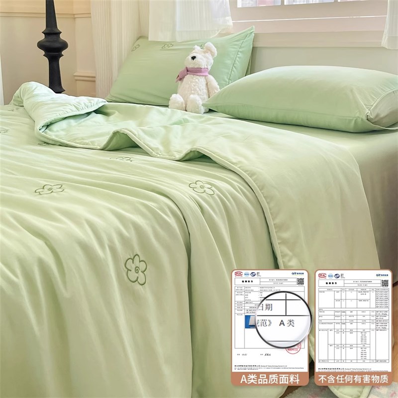 夏季A类水洗棉夏被夏凉被四件套单双人可机洗202U5新款薄空调被子