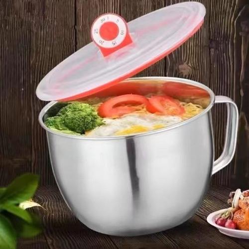 316不锈钢泡面 麺碗带盖子汤面 麺碗学生宿舍饭盒食堂打饭碗快餐