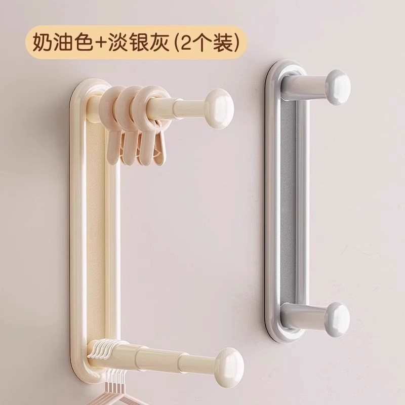 衣架收纳架免打孔阳台壁挂多x功能整理架家用晾衣架卧室收纳挂架