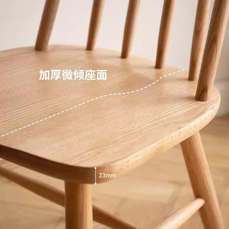 北欧实木餐椅红橡木家用现代简约靠背椅子书桌椅温莎椅餐桌椅子