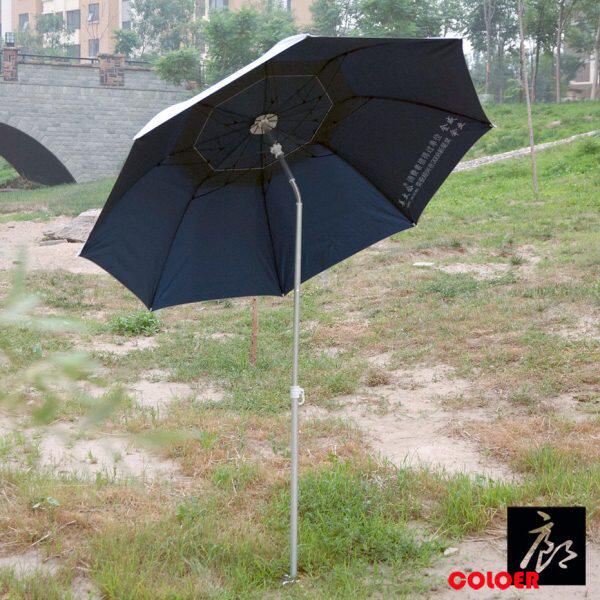 双冠金威户外超轻便携铝合金防紫外线1.8米万向沙滩钓鱼遮阳伞
