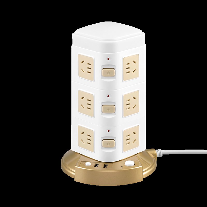 多功能插座立式魔方带USB插排插线板拖线板多孔办公面板过载保护