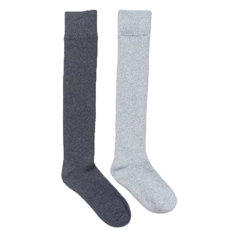 冬季超厚长筒毛巾袜子男袜黑色高筒袜女纯棉防臭加厚加绒大码长袜