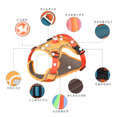 狗狗牵引绳胸背带小中大型犬遛狗绳背心式 金毛拉布拉多防爆冲狗链