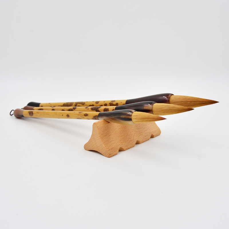 湘妃竹北尾辽毫纯狼毫套装大楷中楷小楷毛笔颜楷欧楷田楷毛笔笔头