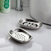 香皂架浴室家用2个不锈钢免打孔香皂盒双层肥皂盒沥水创意 卫生间