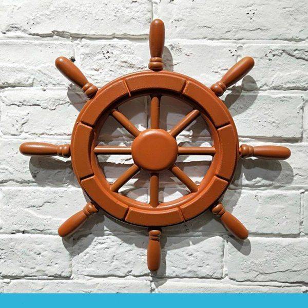 地中海壁饰船舵木质儿童房玄关装饰品舵手背景墙酒吧墙饰床头挂饰