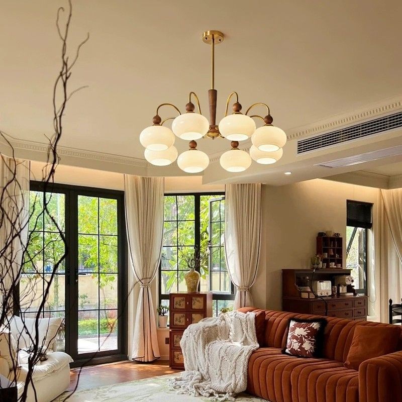 中古风客厅吊灯法式浪漫感柿子A卧室大厅主灯全光谱复古餐厅灯