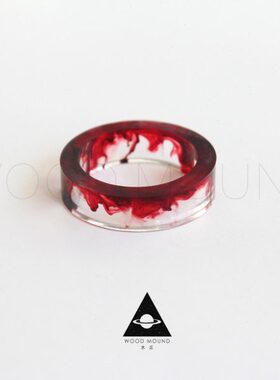 木丘血液戒指哥特风格树脂戒指情侣男女欧美礼物尾戒