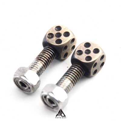 摩托车改装后牌照架黄铜螺丝日系复古牌照装饰螺丝骰子车牌螺丝M6