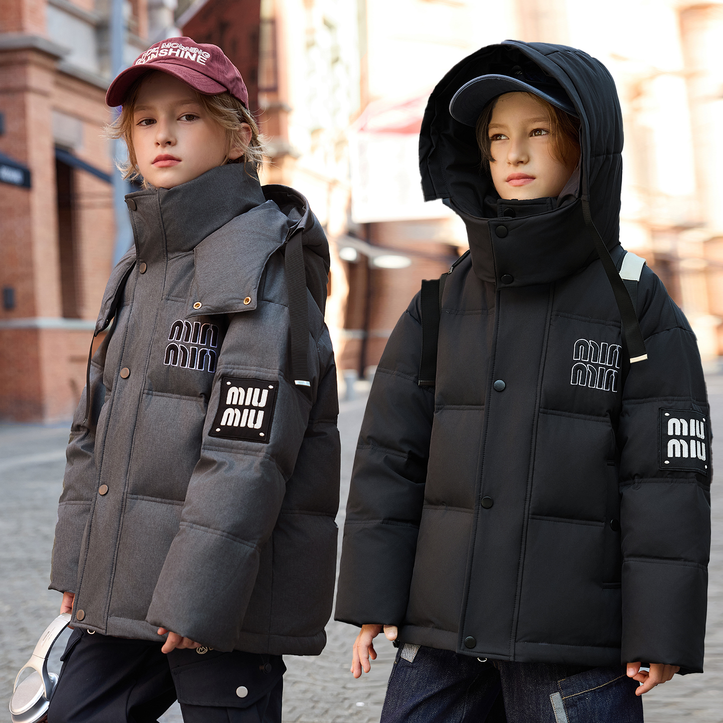 女童羽绒服中长款韩版白鸭绒外套