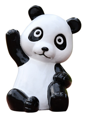 户外仿真动物卡通熊猫摆件玻璃钢雕塑花园庭院幼儿园草坪造景装饰