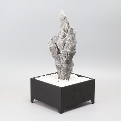 石头铁艺新中式书房饰品电视柜客厅玄关孤峰创意禅意摆件现代软装