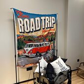 拍照装 ad挂布 帐篷Roip布置创意露营公路 饰T 旅行户外房间个性