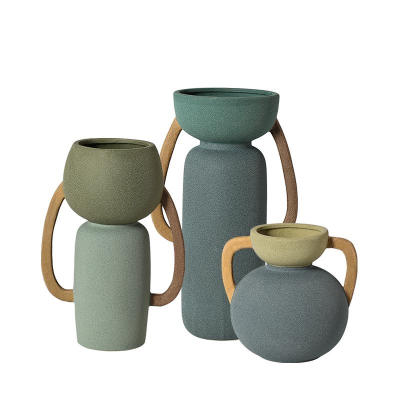现代简约创意陶瓷花瓶摆u件家居客厅电视柜酒柜装饰品插花花器