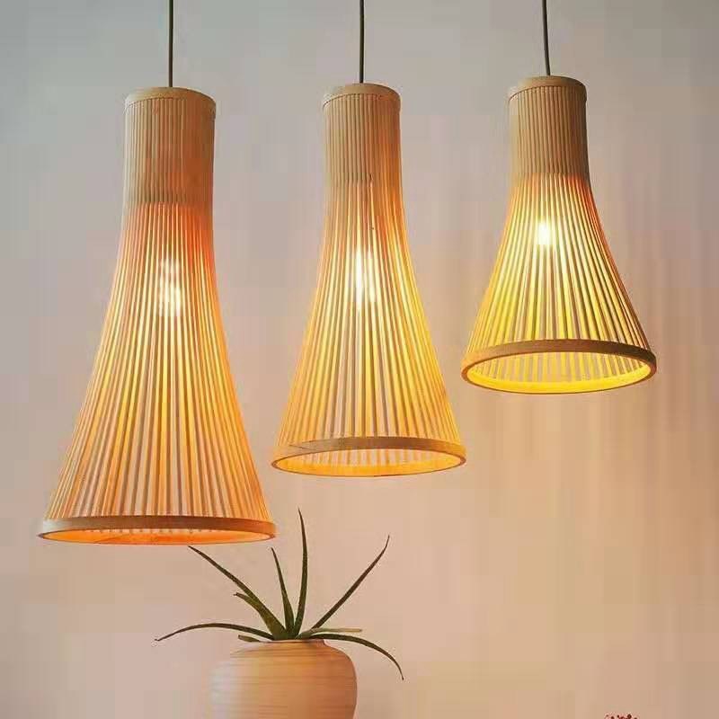 北欧风格客厅灯简约现代大气家用餐厅灯现代木艺吊V灯客厅卧室吊