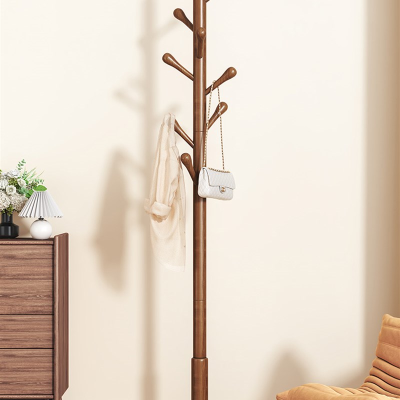 实木衣帽架家f用卧室落地挂衣架不占空间简易入户挂包架室内立衣