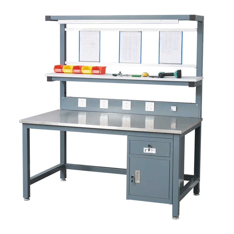 不锈钢工作e台带灯装配生产线拉流水线工厂车间修桌打包桌操作台