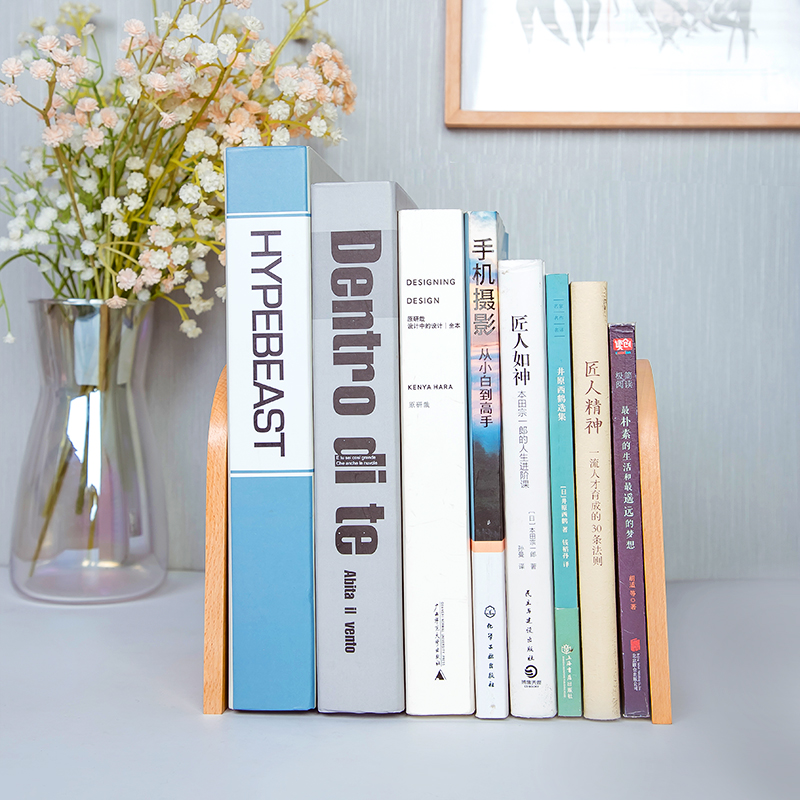 实木书立简易桌面收纳创意日式书挡学G生用可伸缩书夹架is风书撑