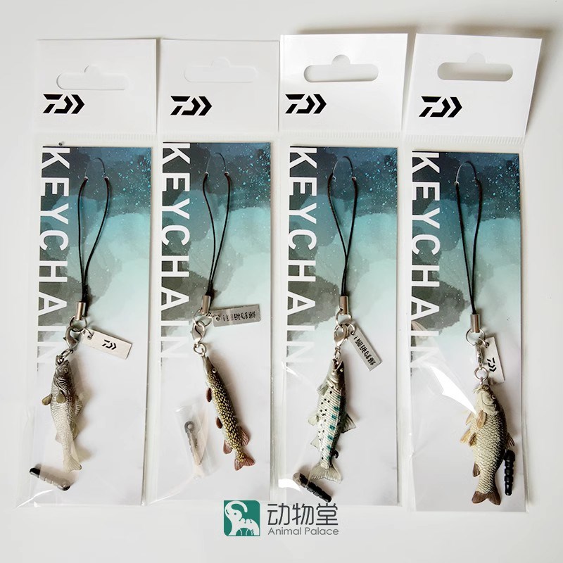 D垂钓山女鳟鲤鱼花s鲈狗鱼模型手机挂饰竿包救生衣