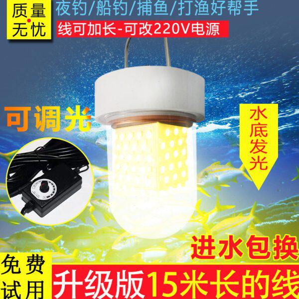 鱿鱼马鲛海钓筏钓翘嘴深水水下诱鱼集鱼灯12V220V夜钓超亮聚鱼灯