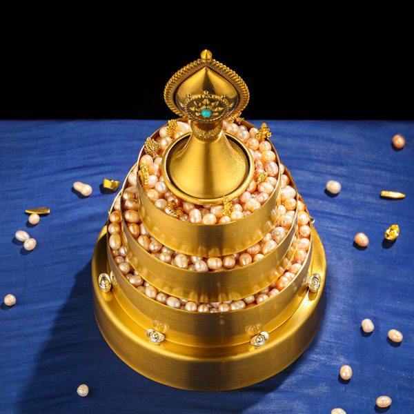 铜曼扎盘光滑曼扎慧宝曼茶罗光面曼茶罗大号曼扎14cm