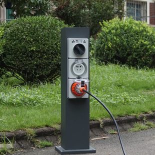 指印 防水插座 户外草坪灯柱 防雨开关插座 国标五孔 10A 插座柱