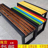 长凳实木园林排椅公园椅户外长椅塑木休息凳长排椅座椅球场长条凳