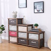 收纳柜 窄实木斗柜床边小柜子藤编田园抽屉式 复古柜子卧室床头 包邮