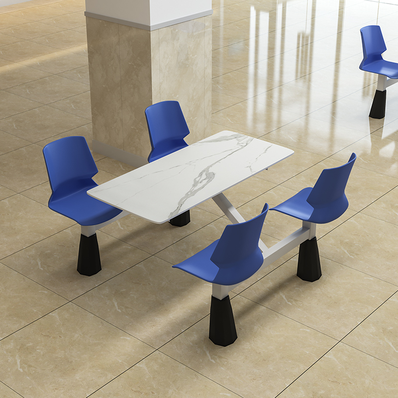 快餐桌椅学校食堂员工饭堂四人位连体H餐桌高速服务区餐厅连体组