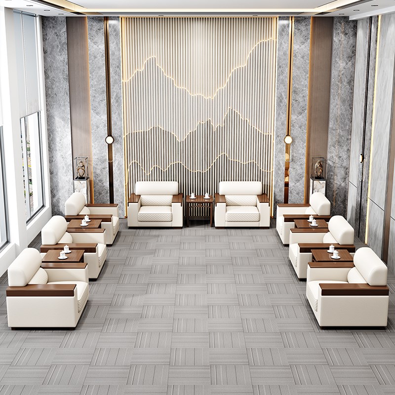 贵宾接待厅沙发会议室商务沙发A办公室会客室大会堂单人位茶几组