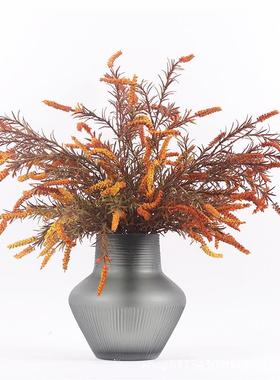 新中式轻奢现代橙色仿真花艺花束假花摆件餐桌茶几样板间售楼处