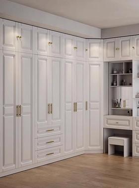 Y*欧式简约现代白色整体成品衣柜家用卧室梳妆台四五六门组合收纳