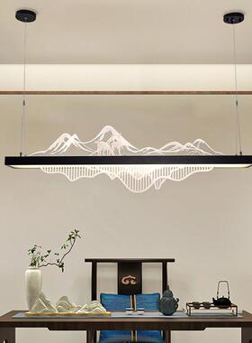 新中式吊灯茶室餐厅客厅书房民宿个性国风长条led灯广东中山灯饰