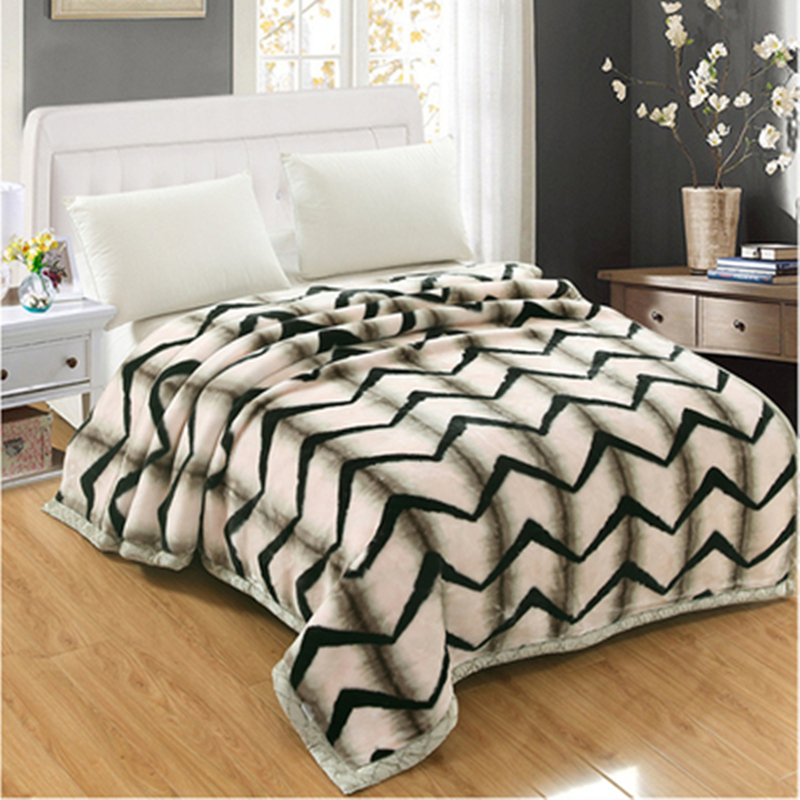 北欧毛毯结婚双层毯子大红色8斤9斤双人K加厚盖毯陪嫁被子冬季绒