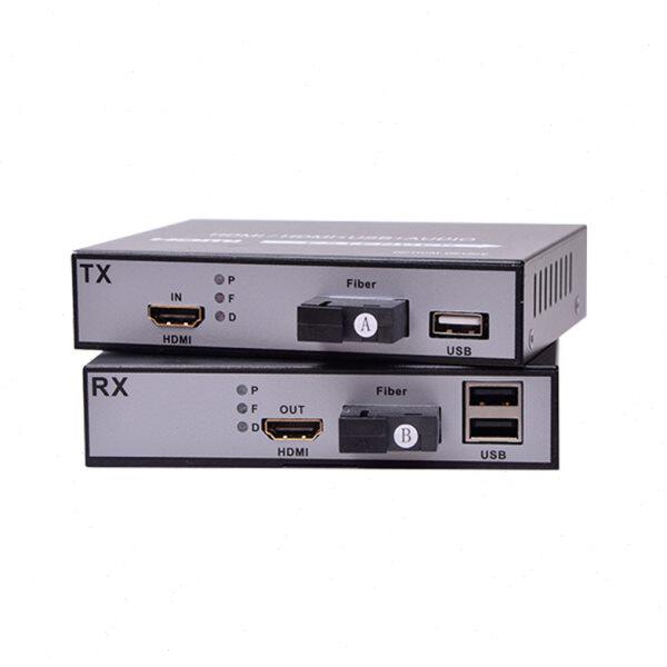 HDMI光端机转光纤延长器光端机HDMI带USB高清1080一台光纤收发器