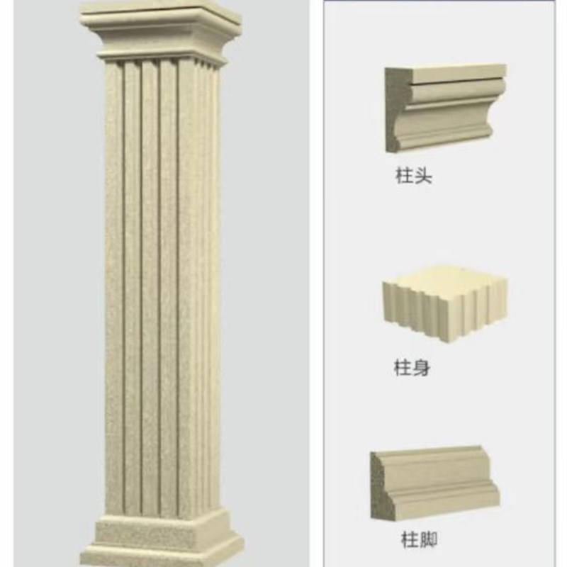 eps罗马柱线条包柱板欧式中式造型柱头柱M脚包角柱方柱圆柱定制