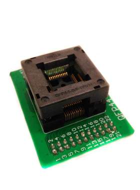 HMILUOTQ-44-0.8-14单层板烧写座镀金双触针 QFP44测试座