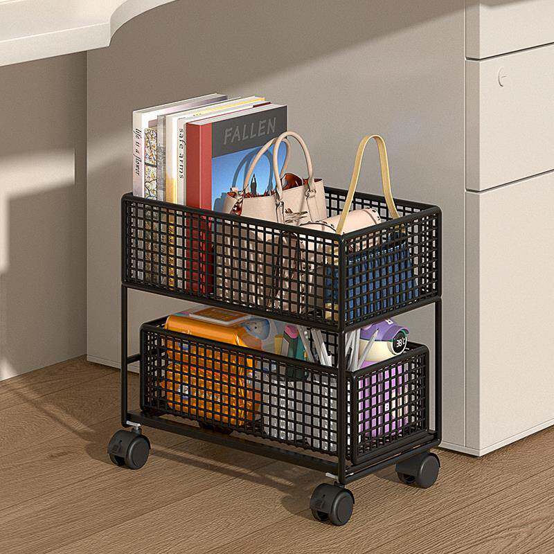 书架置物架落地小推车抽屉式桌下收纳柜工位神器书包可移动办公室