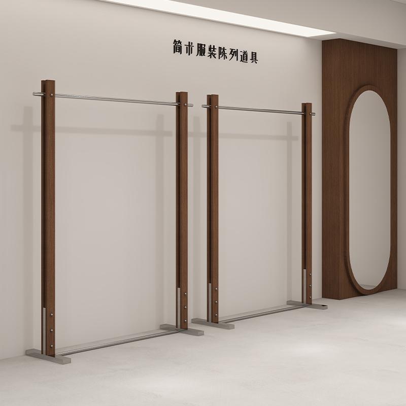 服装店展示架陈列架工作室不锈钢服装架落地挂衣架女装店中岛架子